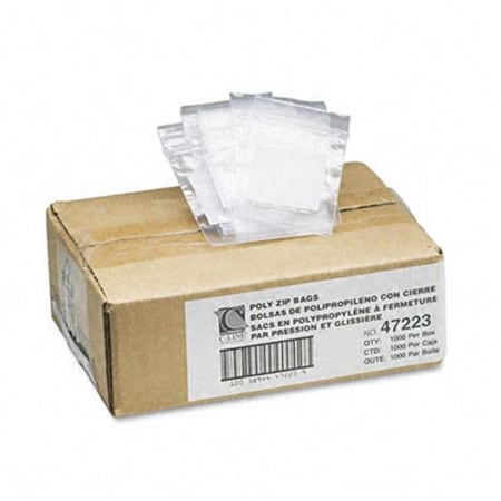 C-Line Products C-Line 47223 Recloseable Small Parts Bags  Poly  2 x 3  Clear with White ID panel  1000/carton 47223